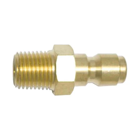 Interstate Pneumatics 1/4 Inch Straight Through Brass Coupler Plug x 1/4 Inch Male NPT CPNV441B
